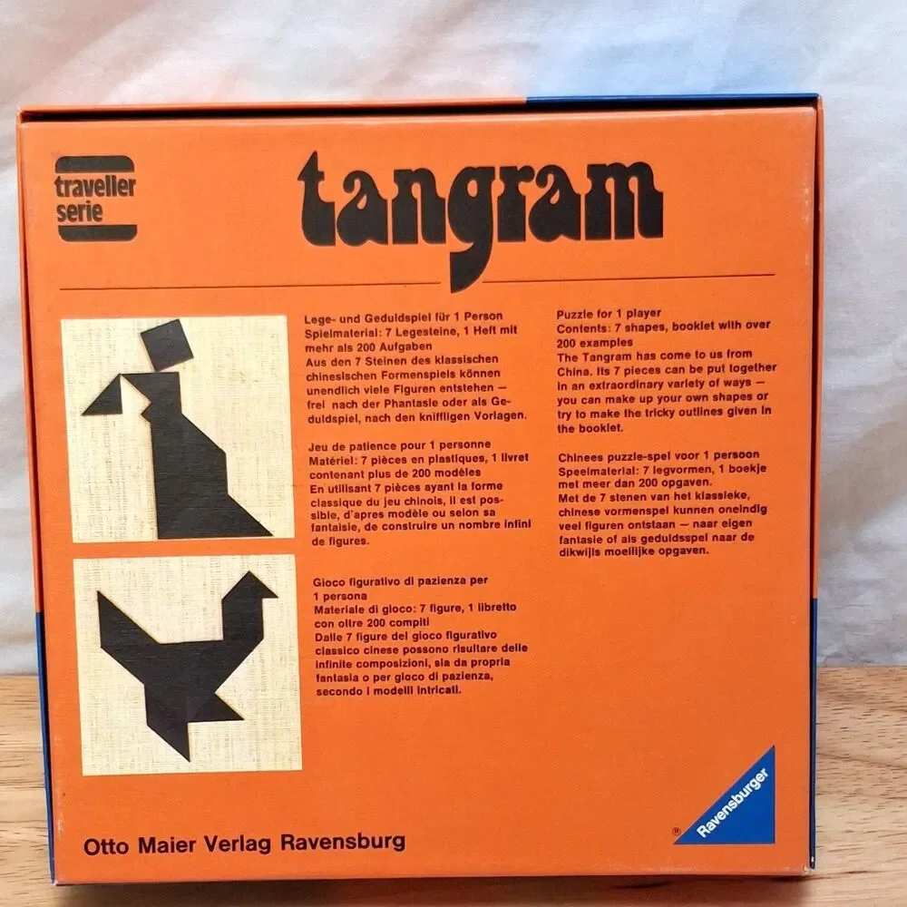 1976 Ravensburger Tangram Original China Puzzle West Germany Vintage